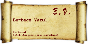 Berbecs Vazul névjegykártya
